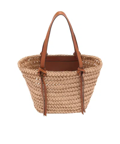 Ulla Johnson Imani Large Woven Leather Tote Bag In Natural