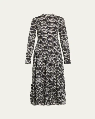 Ulla Johnson Laurentine Long-sleeve Shirtdress In Gray