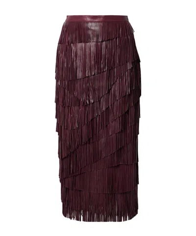 Ulla Johnson Layered Fringe Mid-length Full Skirt In Brown