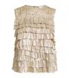 Ulla Johnson Quinn Layered Sleeveless Top In Opal In Gold