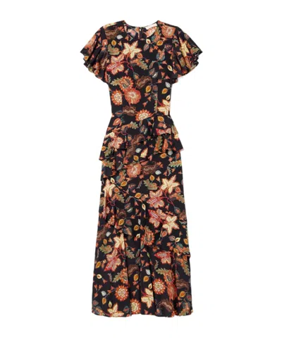Ulla Johnson Layered Ruffled Floral Print Dress In Multi