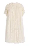 Ulla Johnson Layla Lace Cotton-blend Mini Dress In Neutral