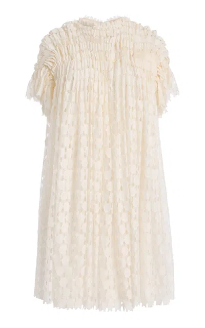 Ulla Johnson Layla Lace Cotton-blend Mini Dress In Neutral