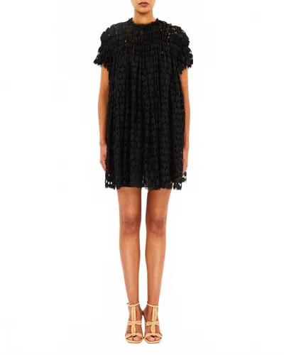 Ulla Johnson Layla Lace Mini Dress In Noir In Black