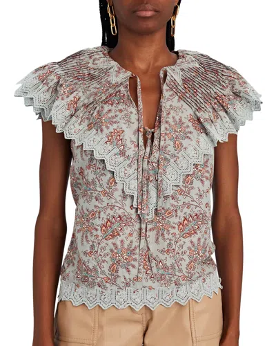 Ulla Johnson Lea Top In Cornflower In Blue