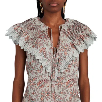 Ulla Johnson Lea Top In Cornflower In Beige