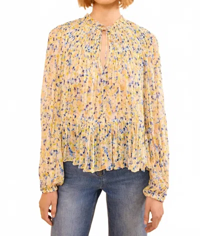 Ulla Johnson Leandra Long Sleeve Silk Blouse In Daffodil In Yellow