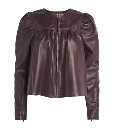 Ulla Johnson Leather Anouk Jacket In Brown