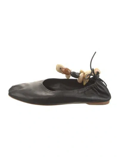 Pre-owned Ulla Johnson Leather Ballet Flats In Black