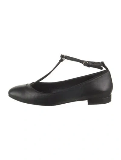 Pre-owned Ulla Johnson Leather Ballet Flats In Black