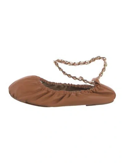 Pre-owned Ulla Johnson Leather Ballet Flats In Brown