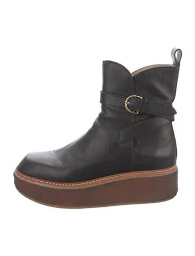 Pre-owned Ulla Johnson Leather Boots In Black