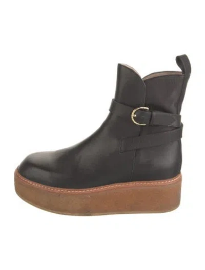 Pre-owned Ulla Johnson Leather Boots In Black