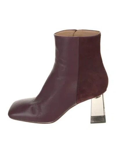 Pre-owned Ulla Johnson Leather Boots In Burgundy