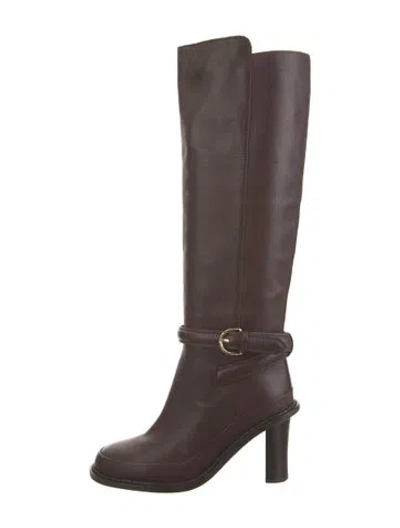 Pre-owned Ulla Johnson Leather Boots In Burgundy