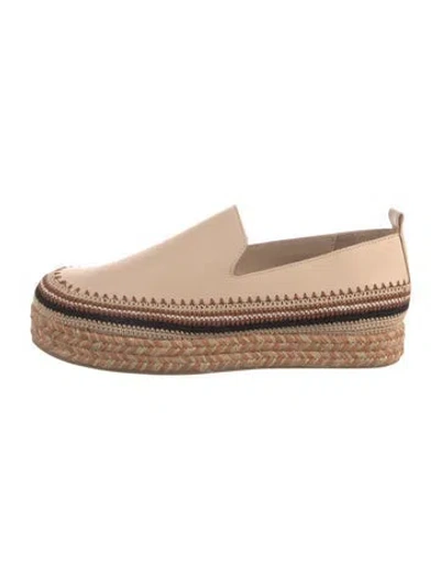 Pre-owned Ulla Johnson Leather Braided Accents Espadrilles In Neutral
