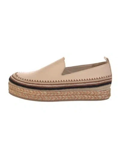 Pre-owned Ulla Johnson Leather Braided Accents Espadrilles In Neutral