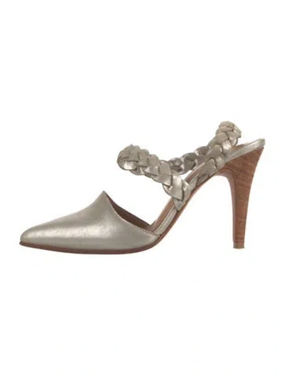 Pre-owned Ulla Johnson Leather Braided Accents Pumps In Metallic/neutrals