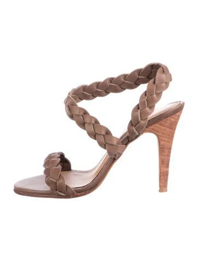 Pre-owned Ulla Johnson Leather Braided Accents Sandals In Brown