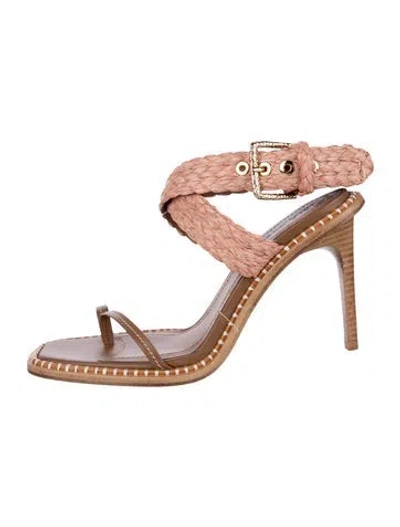 Pre-owned Ulla Johnson Leather Braided Accents Sandals In Brown