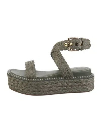 Pre-owned Ulla Johnson Leather Braided Accents Sandals In Green