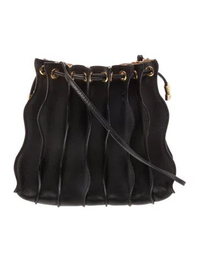 Pre-owned Ulla Johnson Leather Bucket Bag In Black