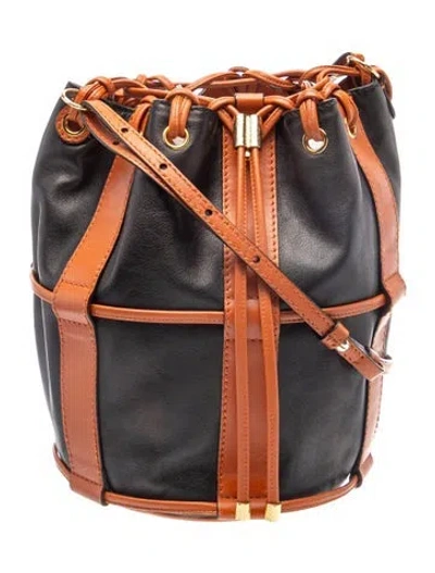 Pre-owned Ulla Johnson Leather Bucket Bag In Black