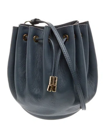 Pre-owned Ulla Johnson Leather Bucket Bag In Blue