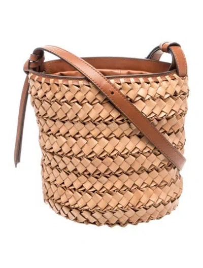 Pre-owned Ulla Johnson Leather Bucket Bag In Brown/neutrals