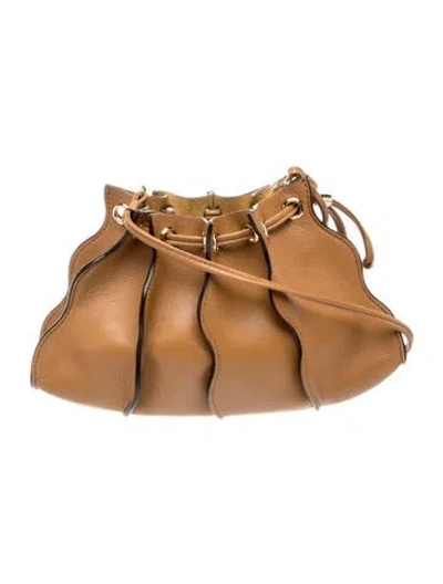 Pre-owned Ulla Johnson Leather Bucket Bag In Brown/neutrals