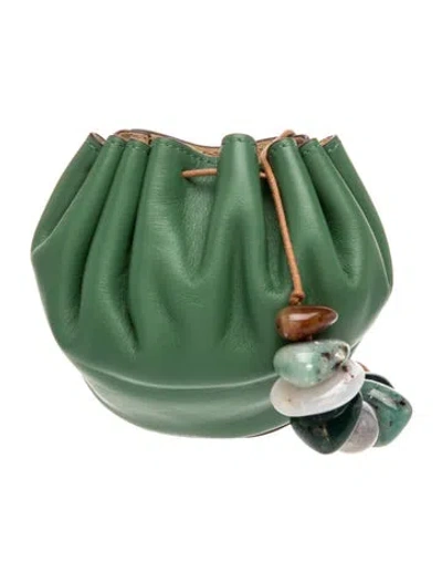 Pre-owned Ulla Johnson Leather Bucket Bag In Green