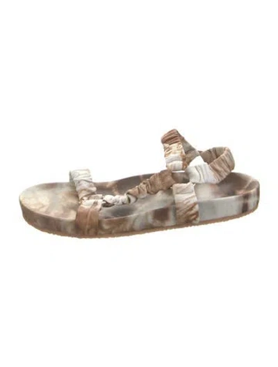 Pre-owned Ulla Johnson Leather Camouflage Print Gladiator Sandals In Neutral