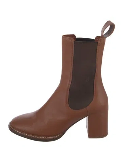 Pre-owned Ulla Johnson Leather Chelsea Boots In Brown