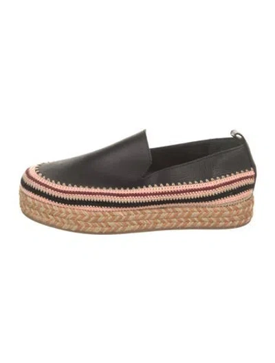Pre-owned Ulla Johnson Leather Colorblock Pattern Pumps In Black