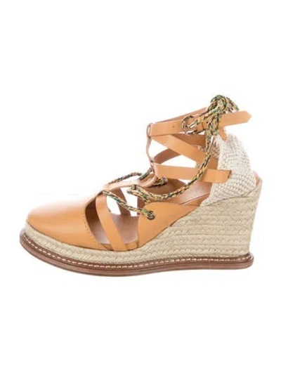 Pre-owned Ulla Johnson Leather Colorblock Pattern Slingback Pumps In Neutral