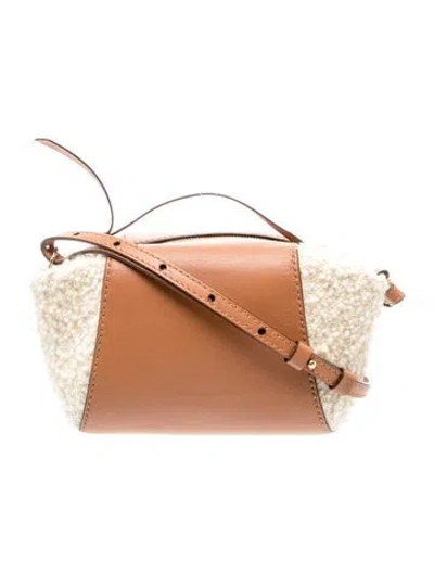 Pre-owned Ulla Johnson Leather Crossbody Bag In Brown/white