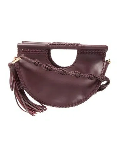 Pre-owned Ulla Johnson Leather Crossbody Bag In Burgundy