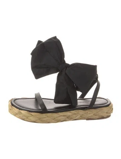 Pre-owned Ulla Johnson Leather Espadrilles In Black