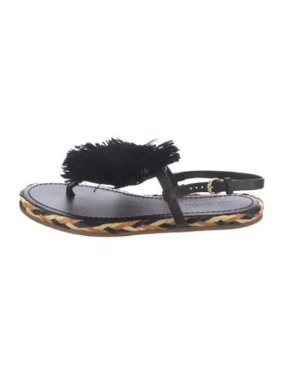 Pre-owned Ulla Johnson Leather Espadrilles In Black