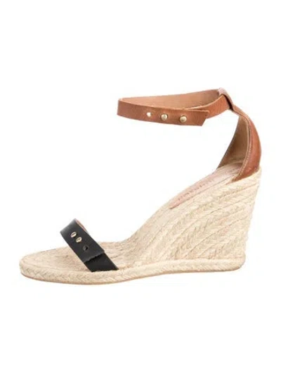 Pre-owned Ulla Johnson Leather Espadrilles In Black/brown