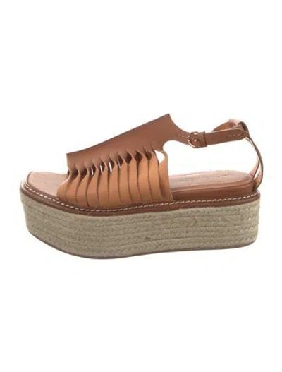 Pre-owned Ulla Johnson Leather Espadrilles In Brown