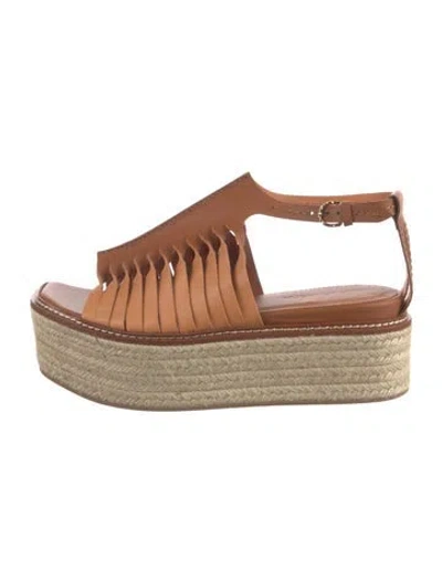 Pre-owned Ulla Johnson Leather Espadrilles In Brown
