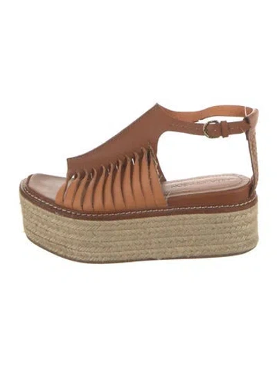 Pre-owned Ulla Johnson Leather Espadrilles In Brown