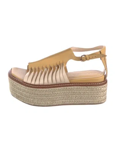 Pre-owned Ulla Johnson Leather Espadrilles In Neutrals