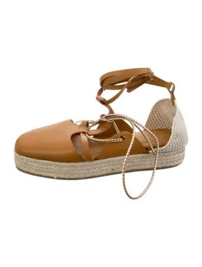 Pre-owned Ulla Johnson Leather Espadrilles In Yellow