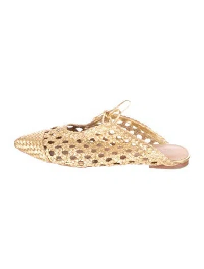 Pre-owned Ulla Johnson Leather Flats In Gold/metallic