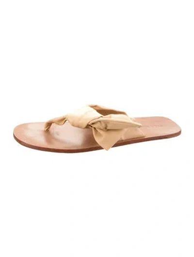Pre-owned Ulla Johnson Leather Flip Flops In Neutral