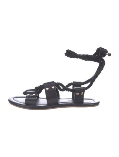 Pre-owned Ulla Johnson Leather Gladiator Sandals In Blue