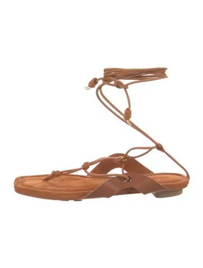 Pre-owned Ulla Johnson Leather Gladiator Sandals In Brown