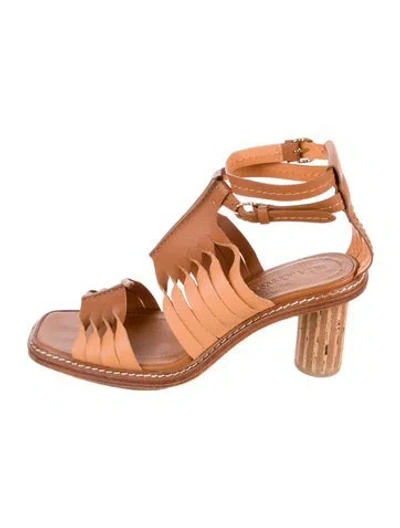 Pre-owned Ulla Johnson Leather Gladiator Sandals In Brown